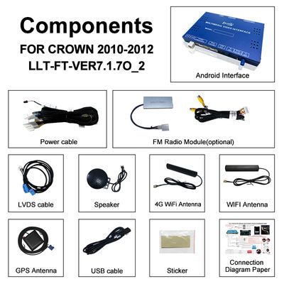 Android 13 Multimedia Interface voor Toyota Crown S200 URS206 2008-2012 Model Android Upgrade Module Inclusief YouTube, NetFlix, Google Map