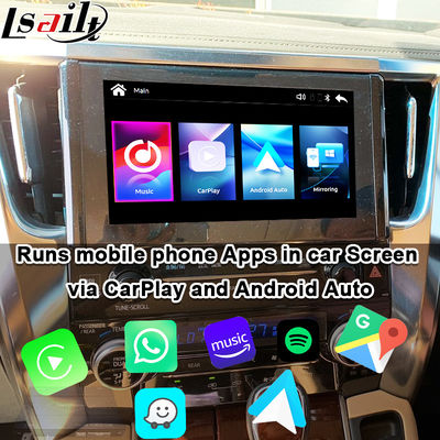 Draadloze Apple CarPlay/Android Auto Upgrade Module voor Alphard 30 Serie Vellfire Toyota Ondersteuning FM Radio, Airconditioning, Mirroring, Camera's