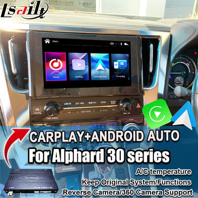 Draadloze Apple CarPlay/Android Auto Upgrade Module voor Alphard 30 Serie Vellfire Toyota Ondersteuning FM Radio, Airconditioning, Mirroring, Camera's