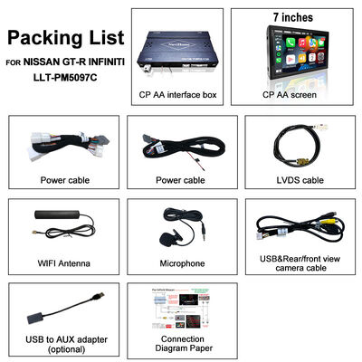 Lsailt 7 inch Draadloos Android Auto CarPlay Scherm voor Infiniti G37 G25 G35 Skyline 370GT (V36) Q40 2007-2014 HD Touch DisPlay