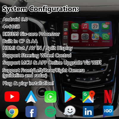 Lsailt Android Carplay Video Interface voor 2015-2020 Cadillac Escalade CUE-systeem
