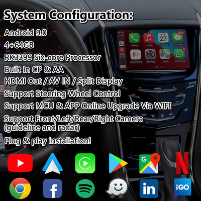 Lsailt Android Navigation Video Interface voor 2014-2019 Cadillac ATS CUE System met Carplay