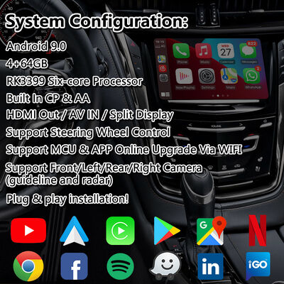 Lsailt Android GPS Navigatie Video Interface voor 2013-2019 Cadillac CTS CUE Systeem met Carplay