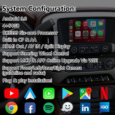 Chevrolet Silverado Android CarPlay Multimedia Interface Met Draadloze Android Auto