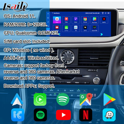 OEM Android Upgrade Module voor Lexus RX450h, RX350 RX270 2016-2021 Integratie Draadloze CarPlay, Android Auto, YouTube, Netflix