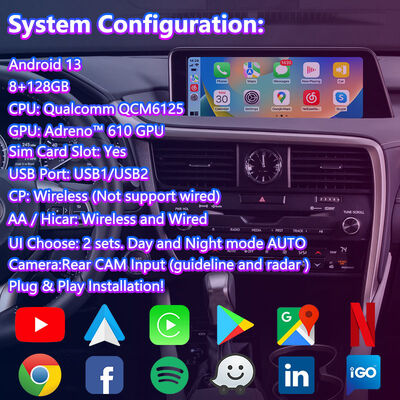 Lsailt Android Carplay Lexus Video Interface voor 2016-2019 RX 350 RX450h RX200t RX350L RX450L RX300 RX350