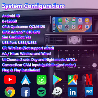 Lsailt Android Carplay Interface voor Lexus IS200T IS300H IS350 IS300 F Sport AWD IS XE30 2017-2020
