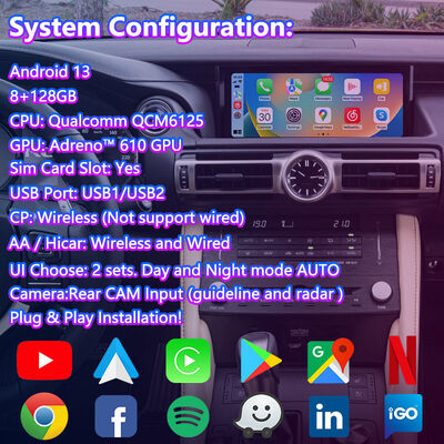 Lsailt Android Carplay Video Interface voor 2018-Present Lexus RC 350 RC300 RCF RC300h RC350