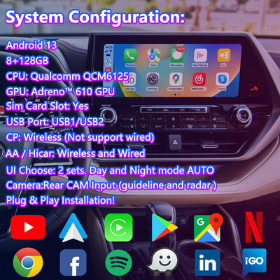 Lsailt Android Car Navigation Multimedia Video Interface voor 2020 en heden Toyota Highlander