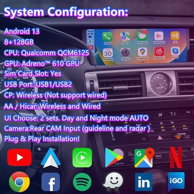 Lsailt Android Carplay Multimedia Scherm voor 2013-2020 Lexus IS 250 IS200T IS300 IS350 IS300h IS250