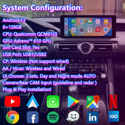 Lsailt Android Carplay Multimedia Interface Screen voor 2020-Present Lexus IS 300h IS300 IS350 IS500 IS300h