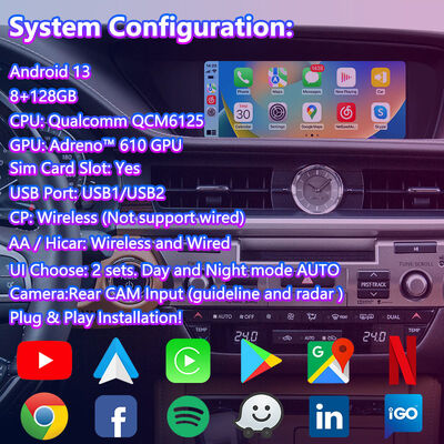 Lsailt Android-navigatie Multimediascherm voor 2012-2018 Lexus ES 300h ES250 ES350 ES300H
