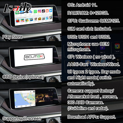 CarPlay/Android Multimedia Systeem Lexus Video Interface voor RX450H RX350 12.3 Inch 2016-2021 Geïntegreerde YouTube, NetFlix, Android Auto