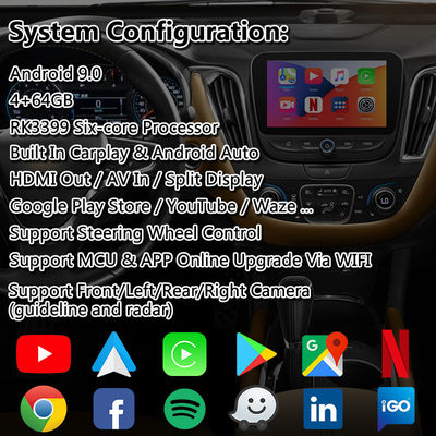 Chevrolet Malibu Android Carplay Multimedia Interface met draadloze Android Auto Navigation
