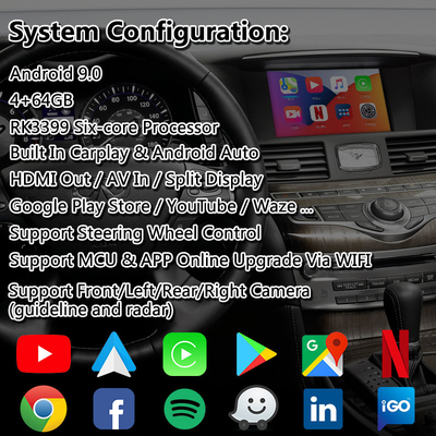 Lsailt Android Multimedia Interface Box voor Infiniti Q70 met draadloze Android Auto Carplay