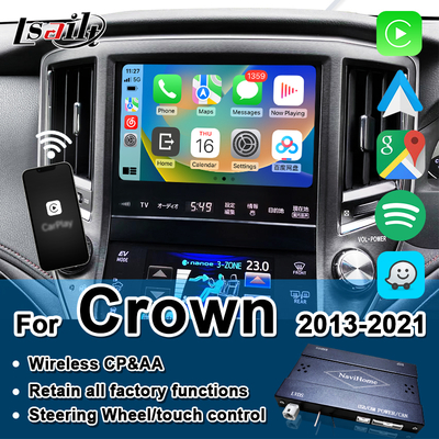 Lsailt Draadloze Apple CarPlay Interface voor Crown S210 2013-2016 AWS210 GRS210 GWS214 GWS215 Majesta Athlete Royal Saloon Ondersteuning Achteruitrijcamera, Android Auto